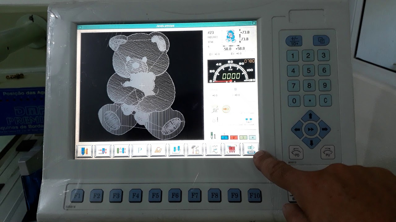 programação básica da máquina de bordar painel dahao