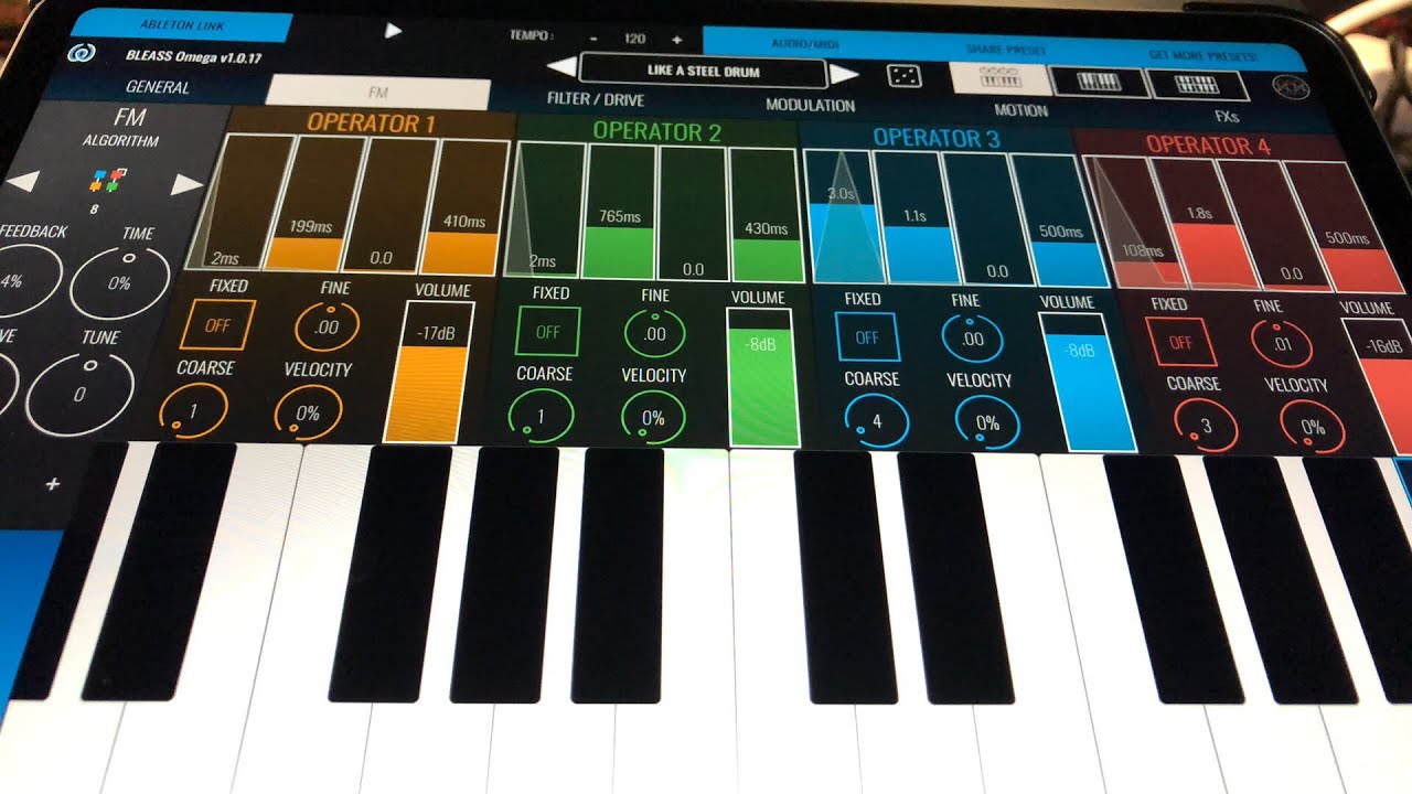 BLEASS Omega FM Synth — предварительная демоверсия для iPad — давайте послушаем