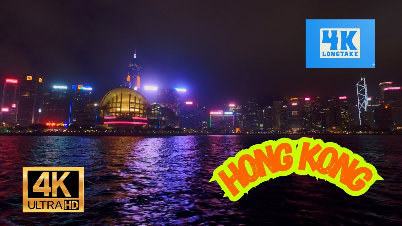 Victoria Harbour Boat Ride 4K | Hong Kong Skyline & Night Lights | Relaxing City Cruise