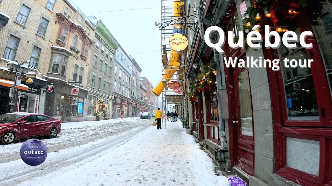 [4K] 🇨🇦 Old Quebec ❄ Snowy day | Old Quebec | Rue Sous-le-Cap ❄ | Walking Tour Winter 2025