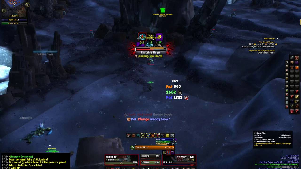 Explosive Bonding Compound!! Cata Wow Quest Tauri(Human Hunter)