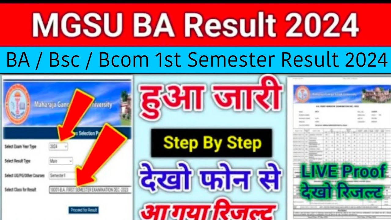 mgsu result 2024 kaise dekhe | mgsu ba bsc bcom 1st semester result 2024 | mgsu result 2024 | BA/Bsc