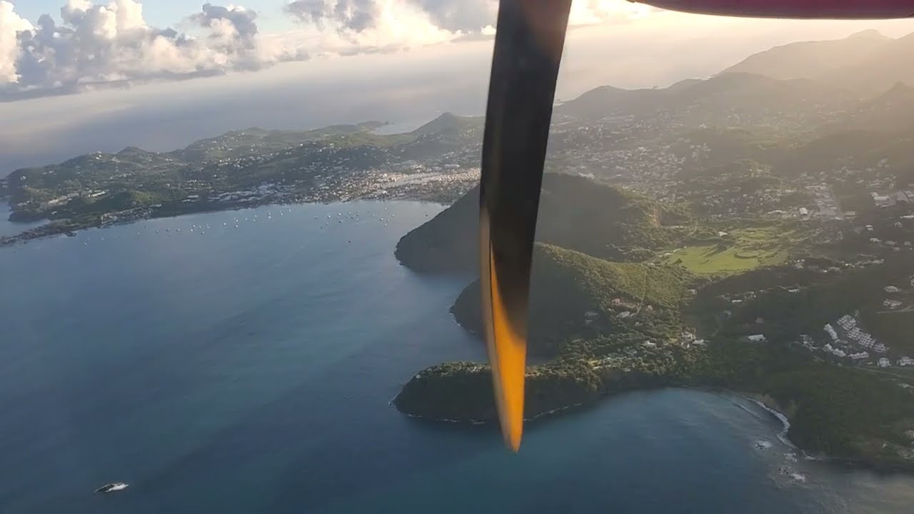 St. Lucia to Barbados | Caribbean Airlines take off and Landings