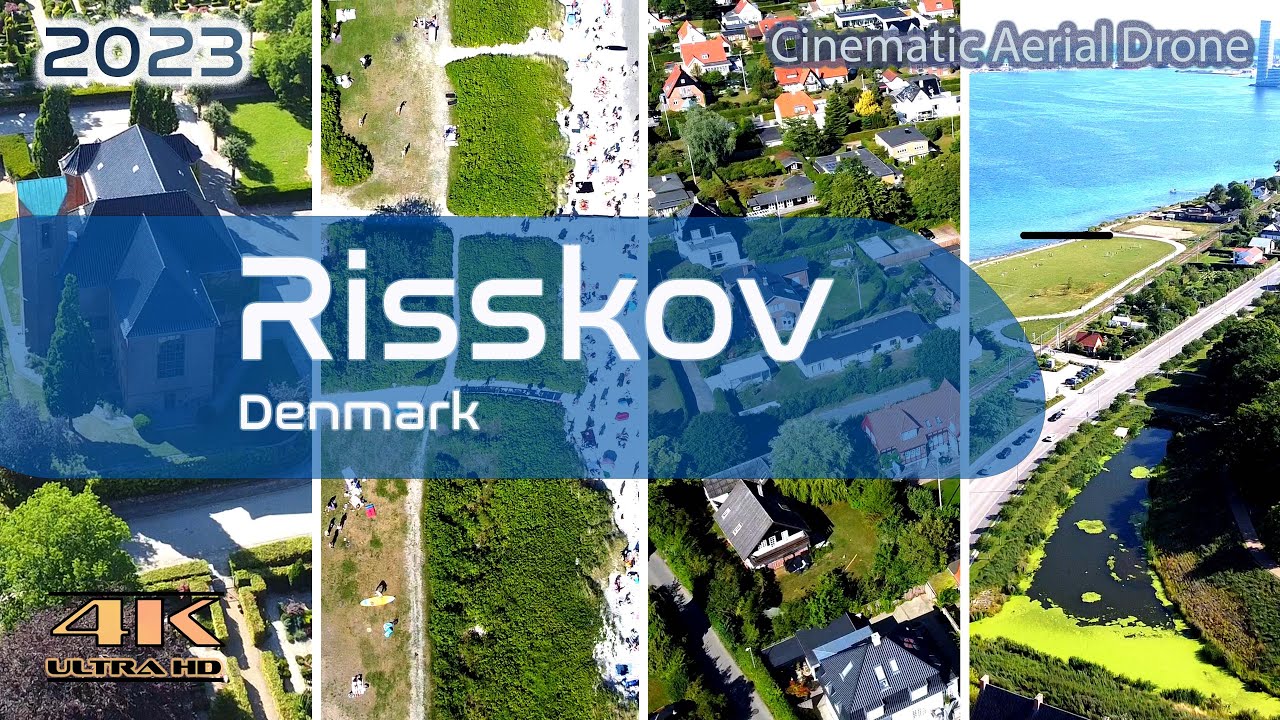 Risskov From Above - 4K Aerial Drone - Risskov Strandpark - Bellevue Strand - Kirke - 2023 Denmark