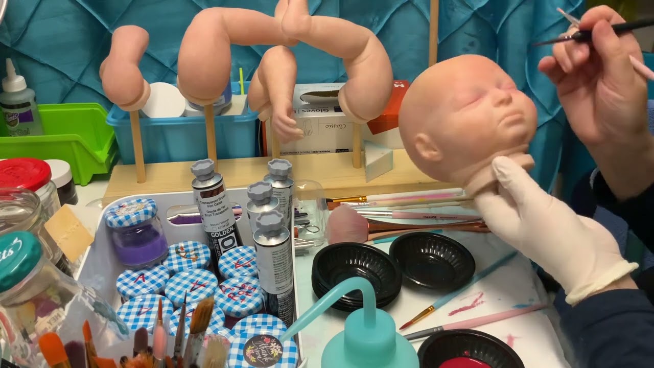 Rebornbaby Färbekurs Teil 3.  Falten Rötung und Lippen  💕💕💕