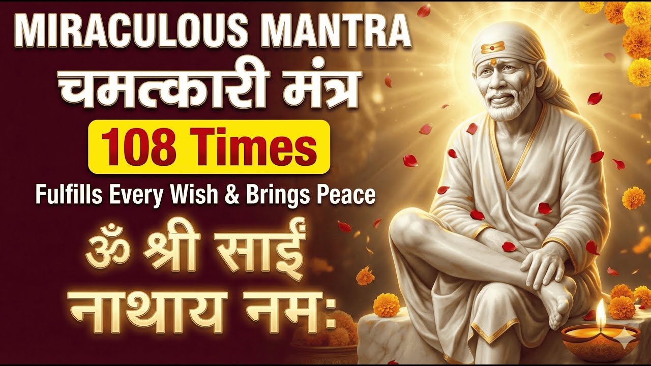 मन की शांति के लिए यह मंत्र सुनें | Om Shri Sai Nathaya Namah 108 Times | Sai Mantra For Peace