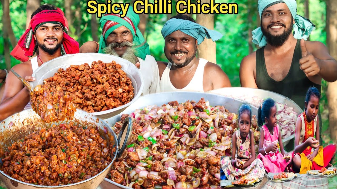 Spicy CHILLI CHICKEN || Village Style Chilli Chicken Recipe for Children || Desi Chili Chicken.