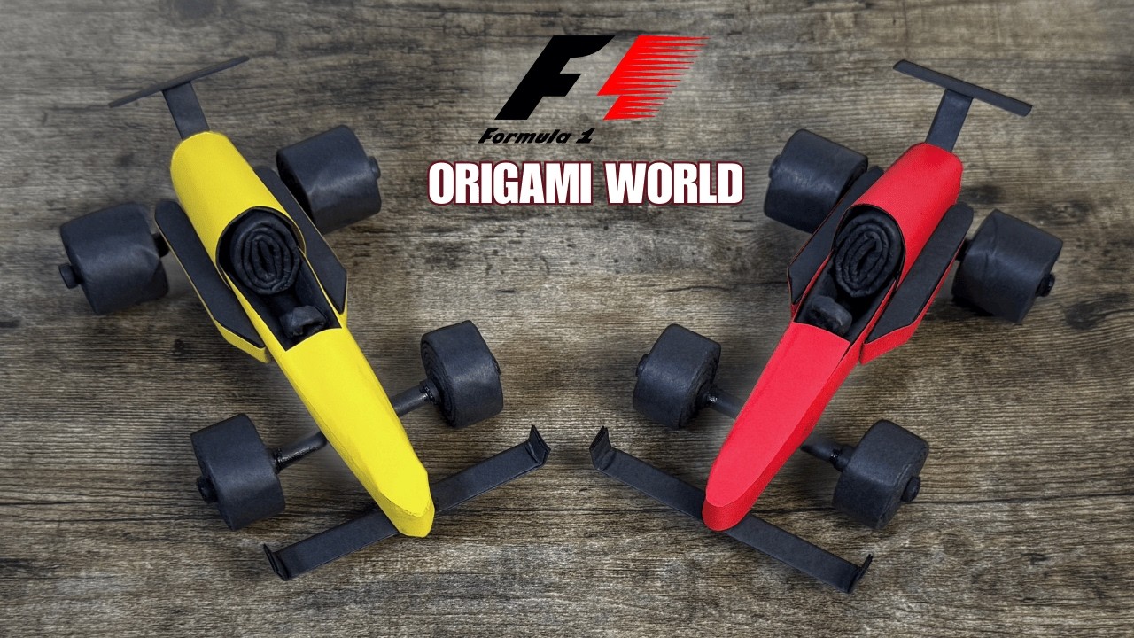 Origami Formula 1 Race Car –  Moving Wheels & Handlebar | DIY F1 From Paper Origami World Tutorial