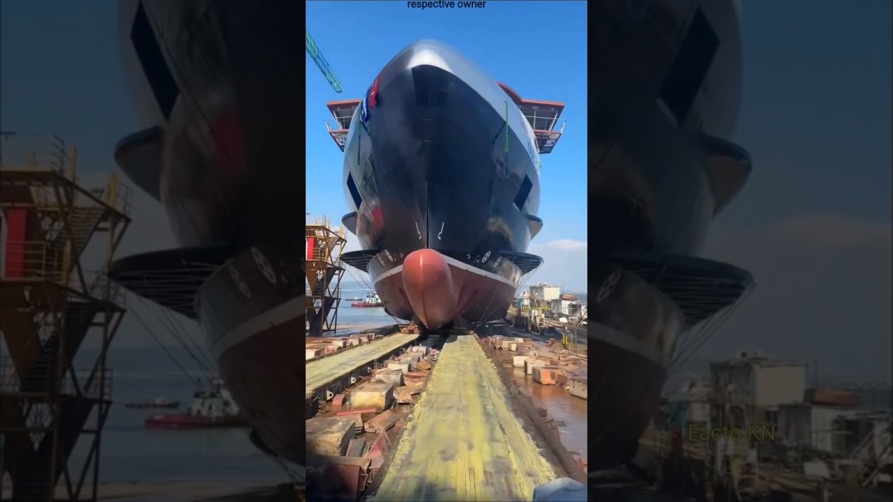 How is a ship launched into water?#fact#shortsfeed