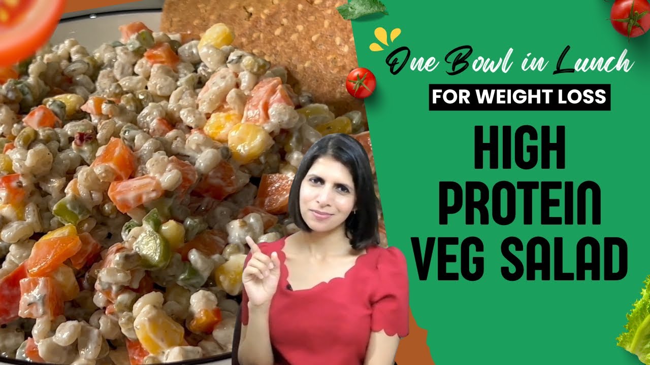One Bowl In Lunch For Weight Loss | Creamy High Protein Veg Mung Salad Recipe | Diet to Lose Fat