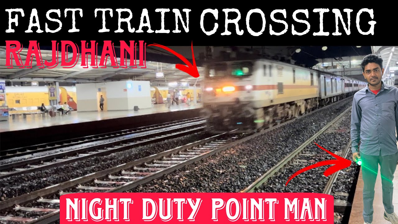 FAST TRAIN CROSSING AT RANI KAMLAPATI II FAST RAJDHANI CROSSING || PUSH PULL RAJDHANI CROSSING