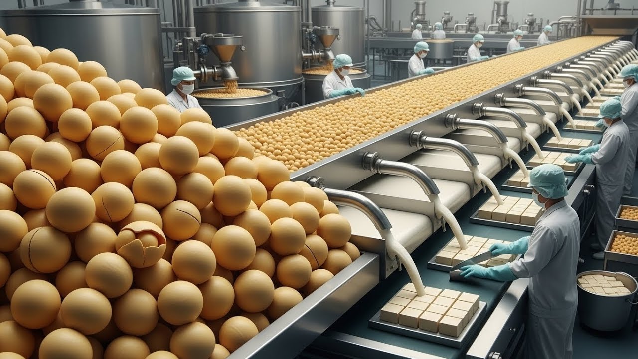 Inside a Modern Soy Factory: From Raw Bean to Billion-Dollar Tofu & Milk (Full Process)