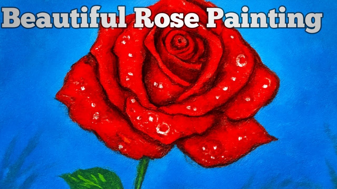 Beautiful Rose Painting / Acrylic Painting Tutorial / Rose Painting on canvas / gulab painting