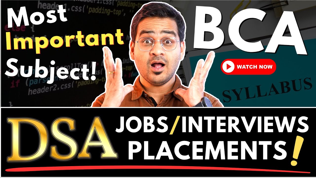 💥BCA Data Structures & Algorithms! Best Subject BCA Placements, Jobs! #BCA #DSA #BCAJobs