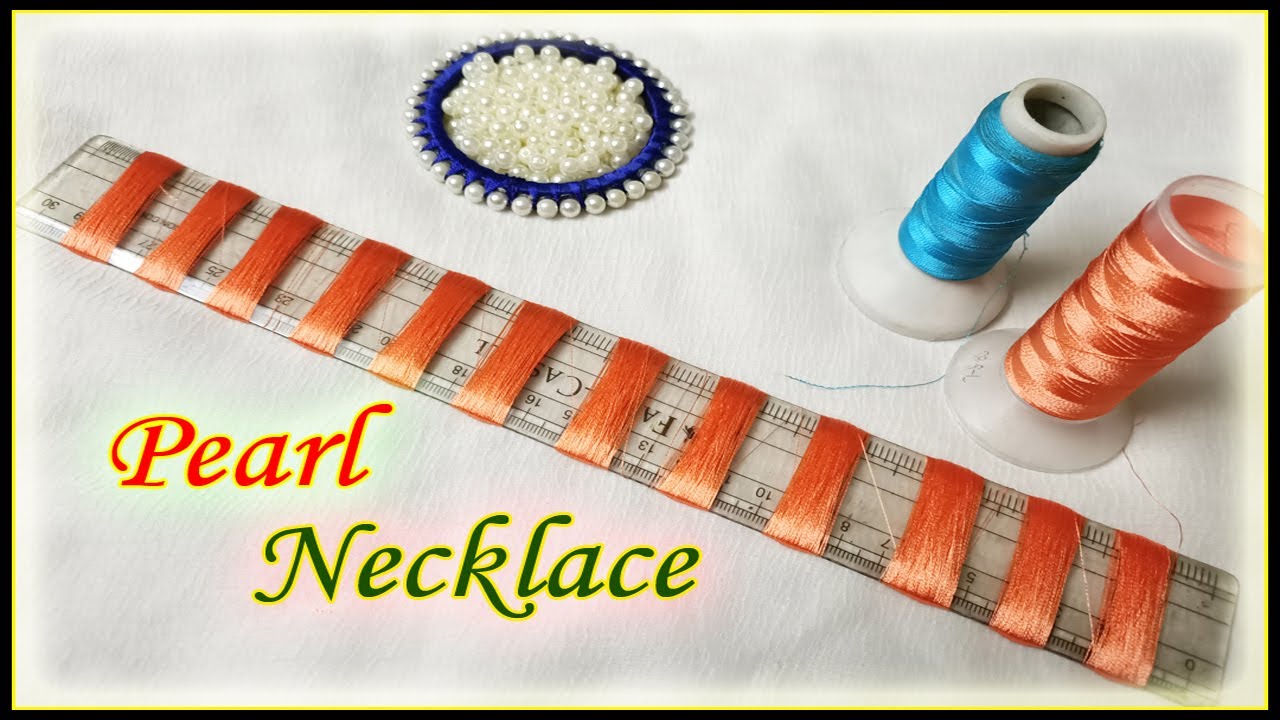 How To Make/ A Pearl Necklace/ At Home/ Silk Thread/ DiyArtiePie