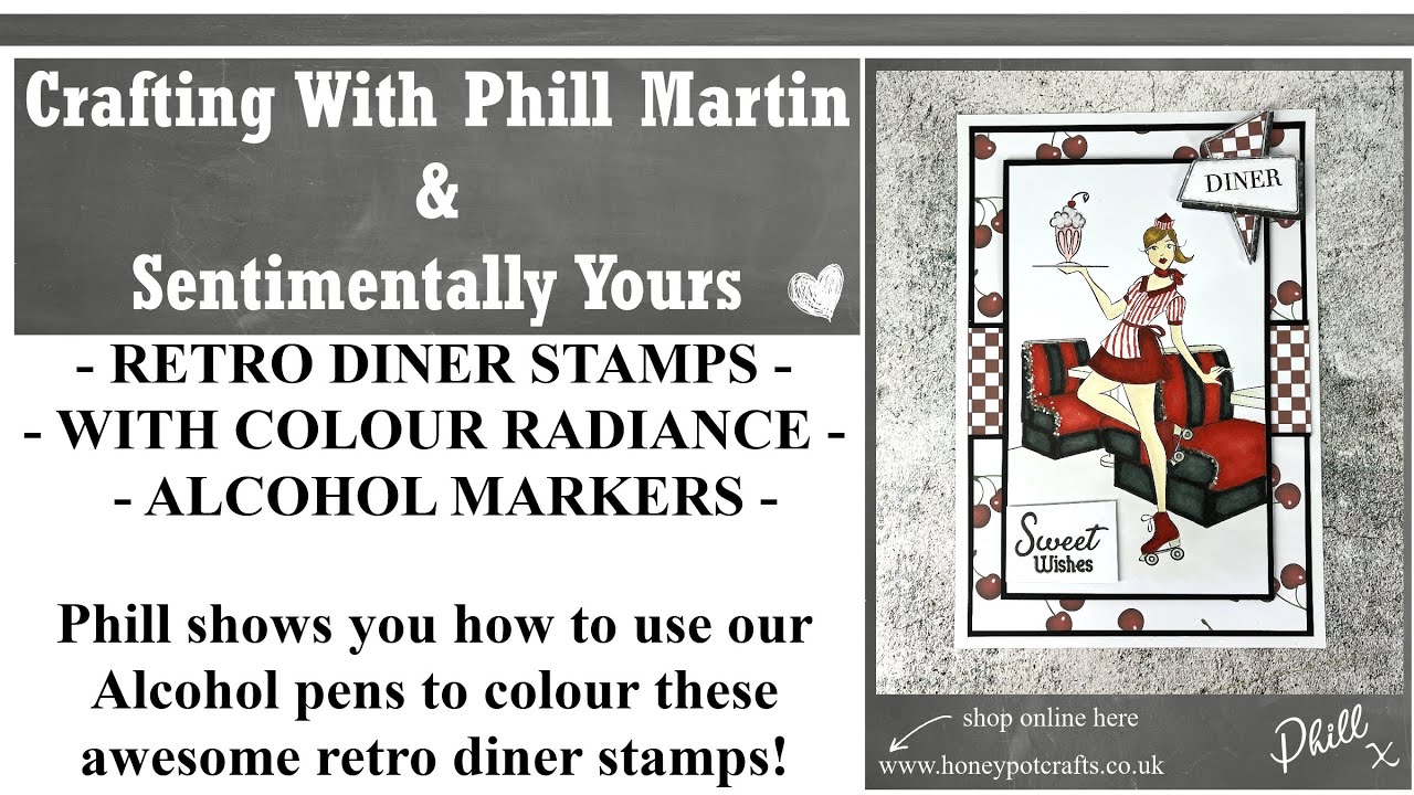 NEW DEMOS - Retro Diner Stamps with Alcohol & Watercolour Pens - DEMOS - FREE GIVEAWAYS!