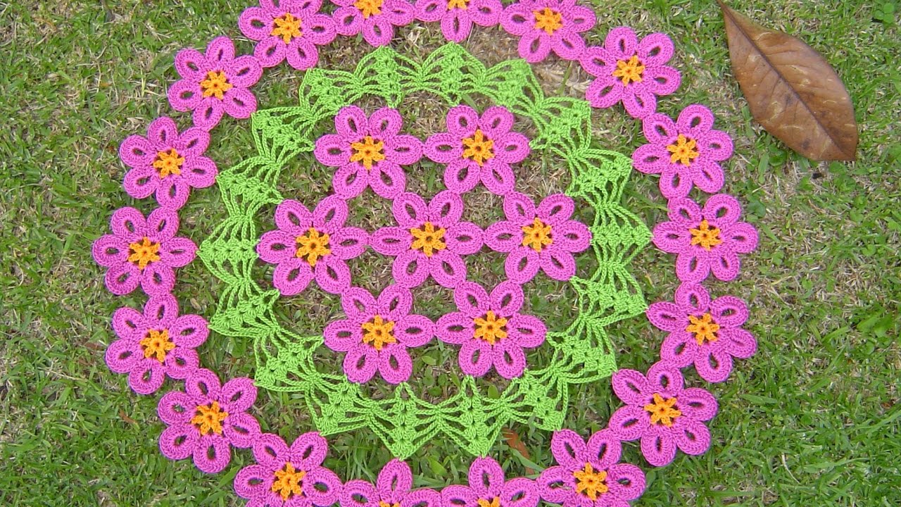 Carpeta margaritas en crochet paso a paso. Parte 1/2.