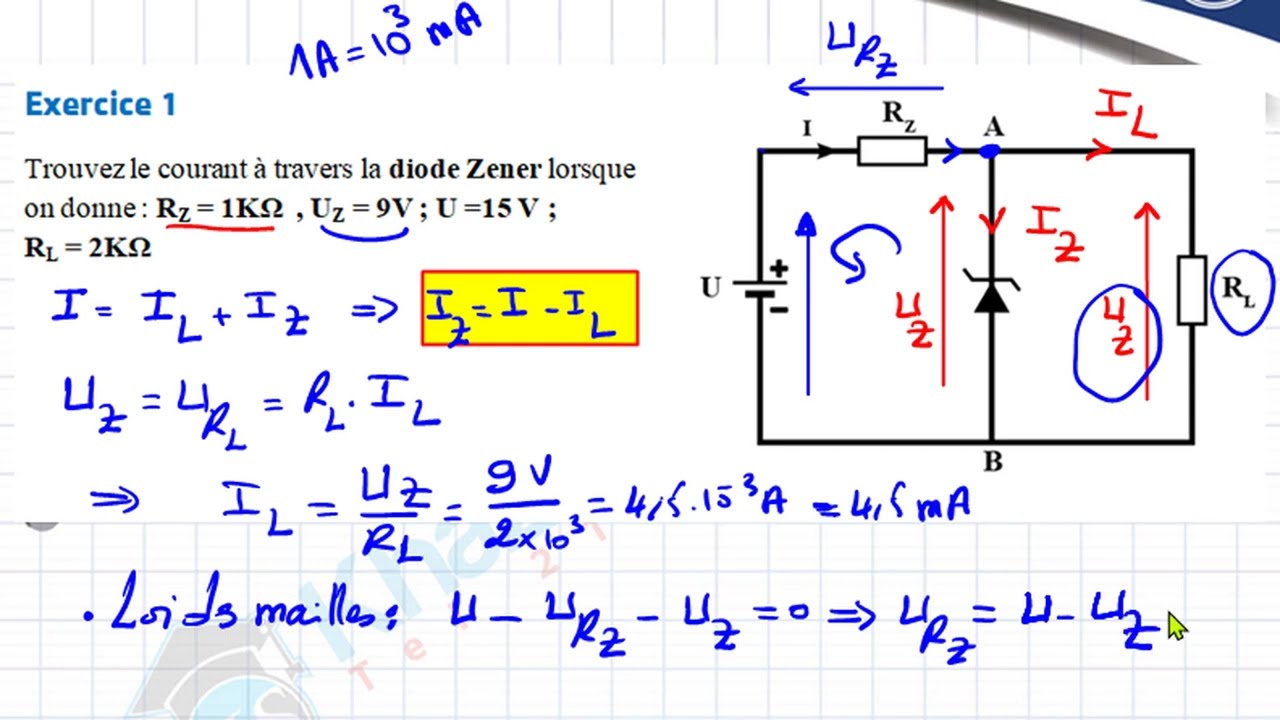 Diode zener exercice corrigé #épisode4  2eme info