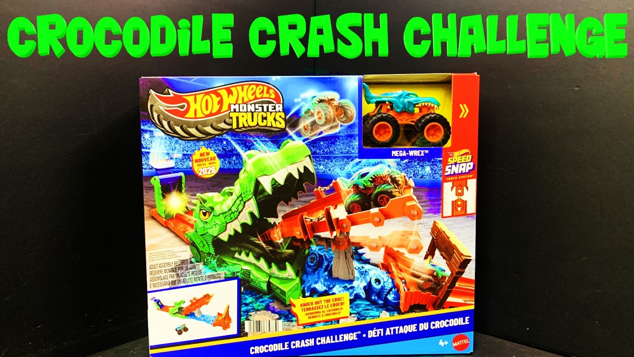 Hot Wheels Monster Trucks Crocodile Crash Challenge