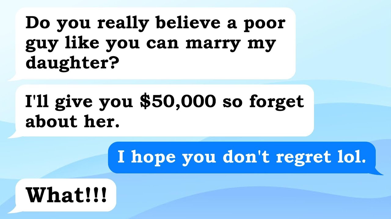 My fiancée's father looked down on me for being raised by a single parent, but when we went to...
