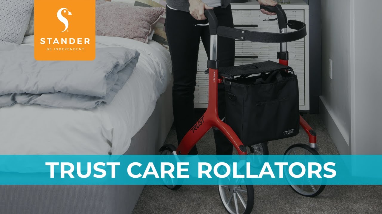 Trust Care Euro-style Swedish Designed Rollators - Four Wheel Walkers with Seat from Stander
