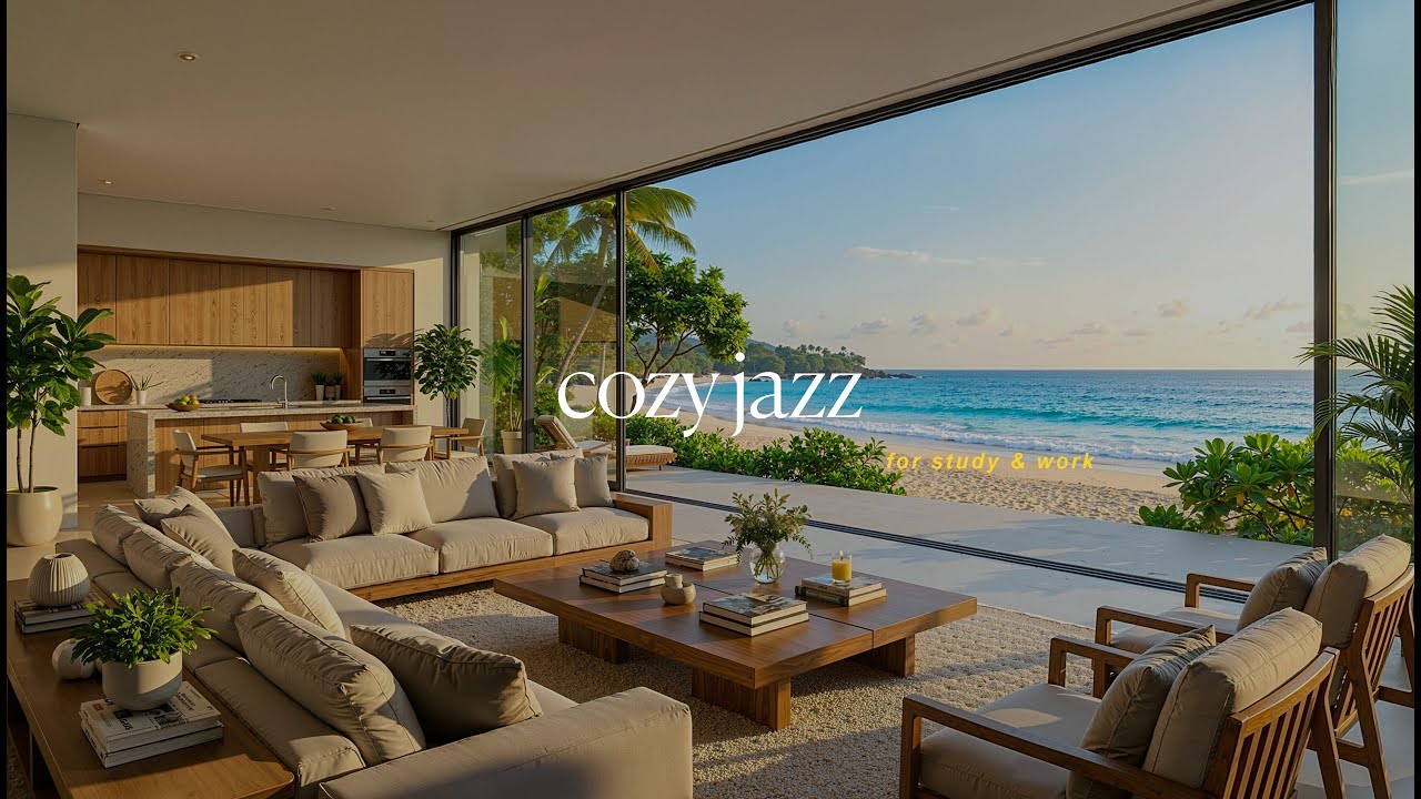 Smooth Jazz Background Music for a Refreshing Day | Cozy Seaside Jazz for Work, Study, Focus