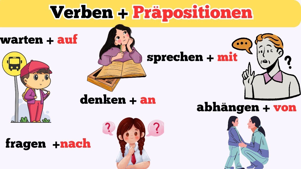 German Verbs with Prepositions | Verben mit Präpositionen mit Beispielen  | Learn German A2 B1
