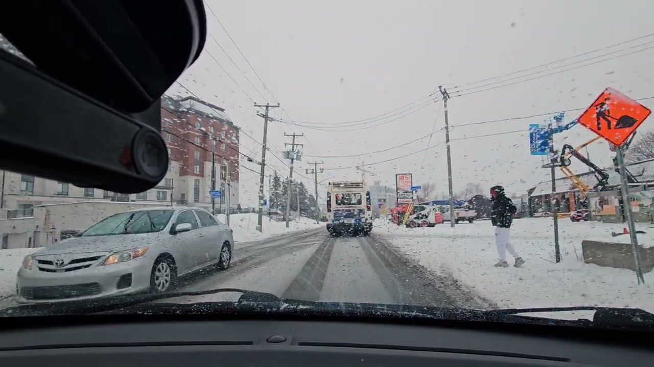 Canadian Stuff Going To Tim Hortons In A Little Snow Storm