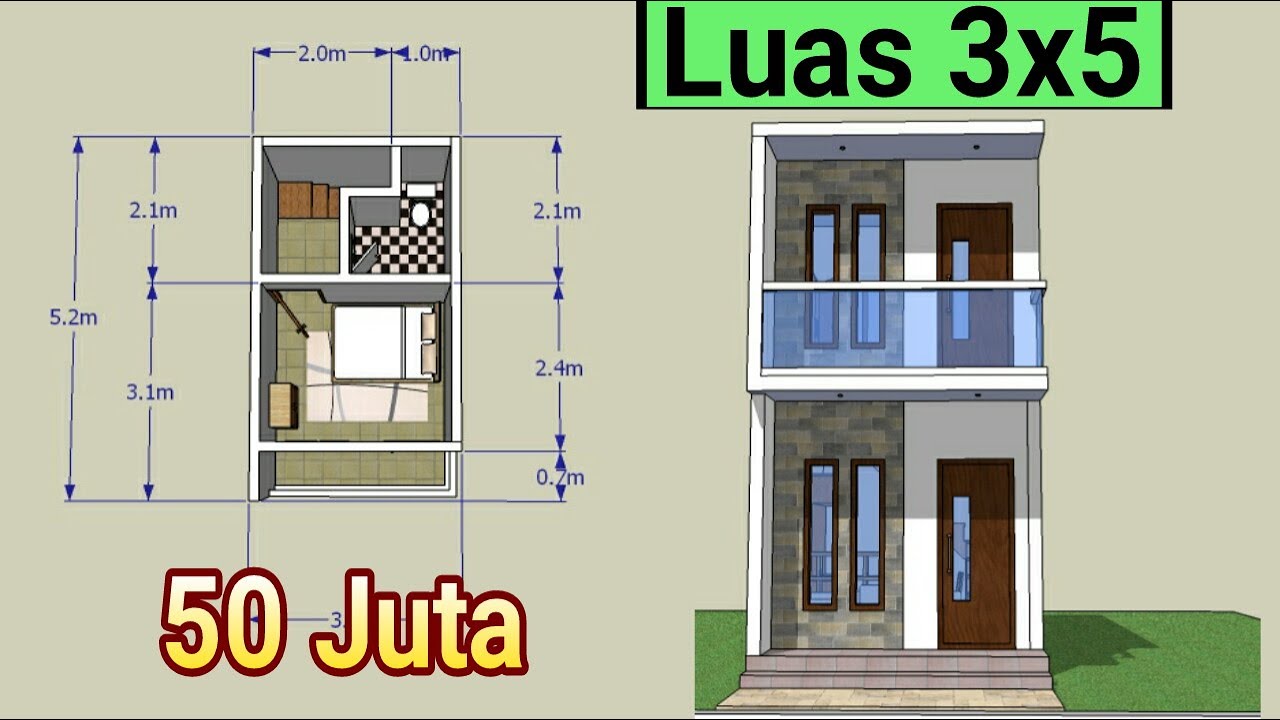 Rumah Minimalis Ukuran 3x5 Meter