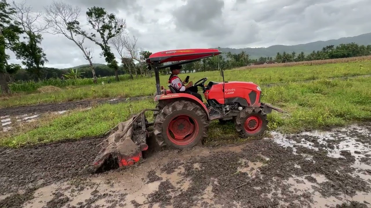 Olah tanah traktor kubota dan iseki 