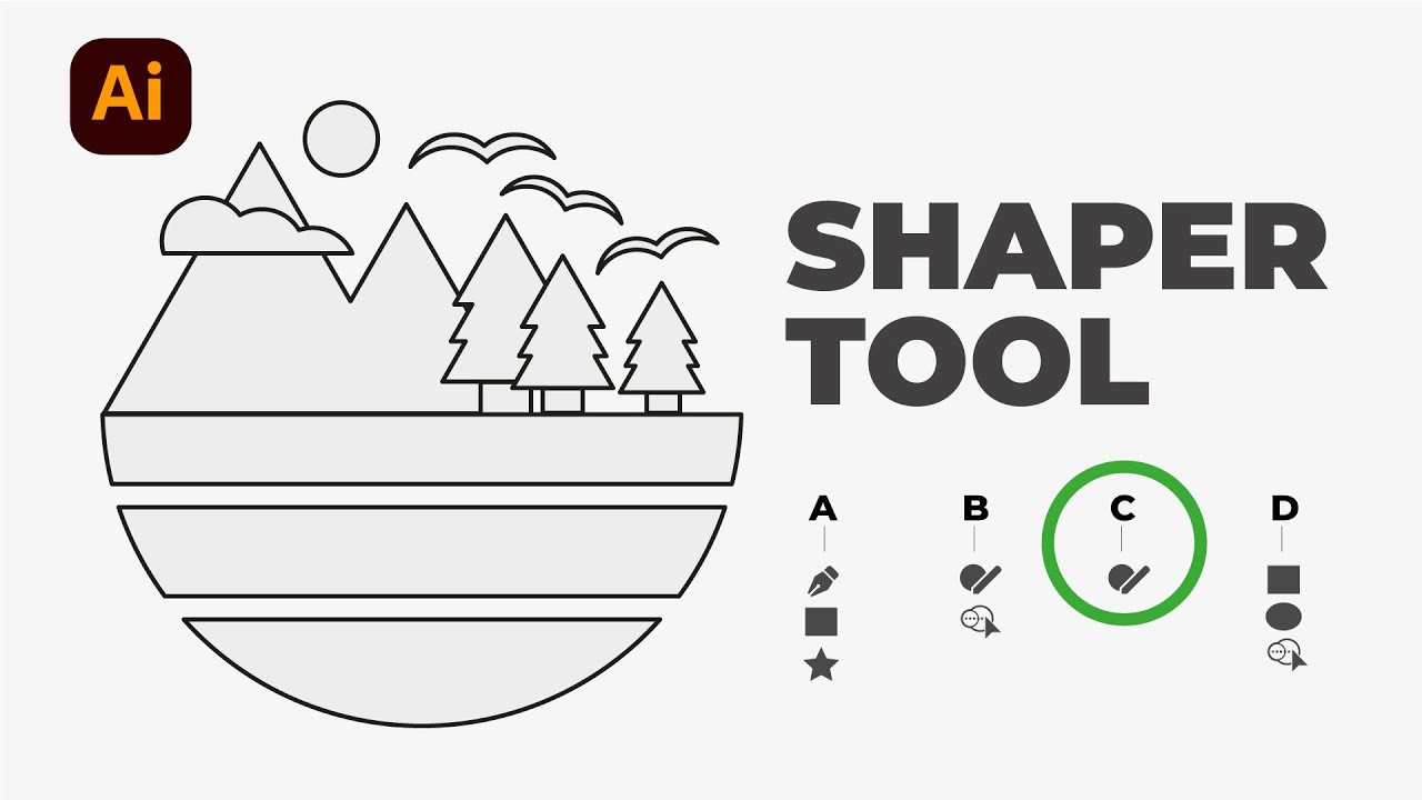 Adobe Illustrator Eğitimi | TEK BİR ARAÇ İLE ÇİZİM YAPIN | Shaper Tool