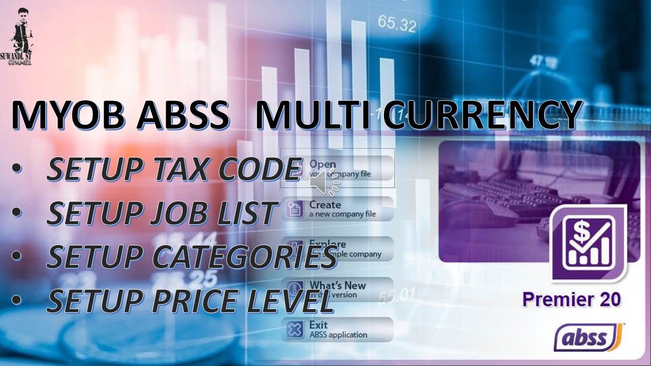 MYOB ABSS MULTI CUREENCY (SETUP TAX,JOB,CATEGORIES,PRICE LEVEL)