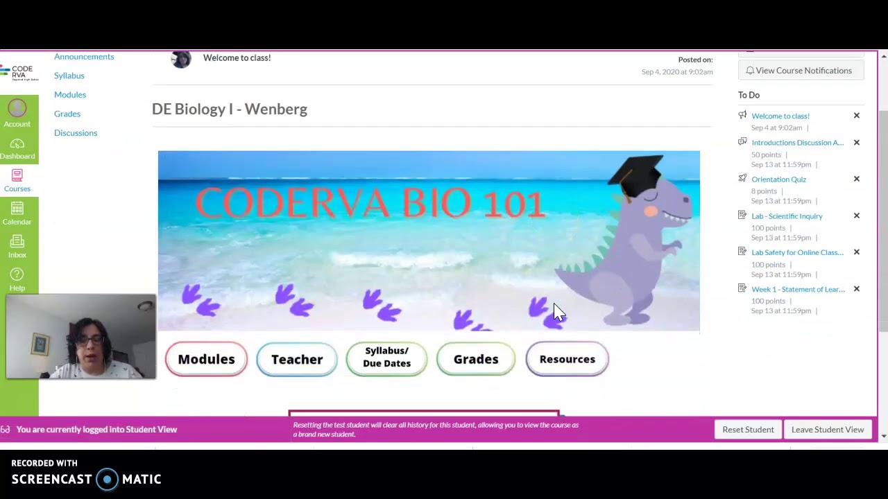 CodeRVA Bio 101 Canvas Tour