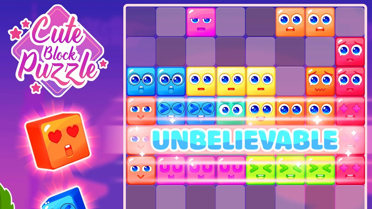Cute Block Puzzle: Kawaii Game Gameplay | iOS, Android, Casual Game