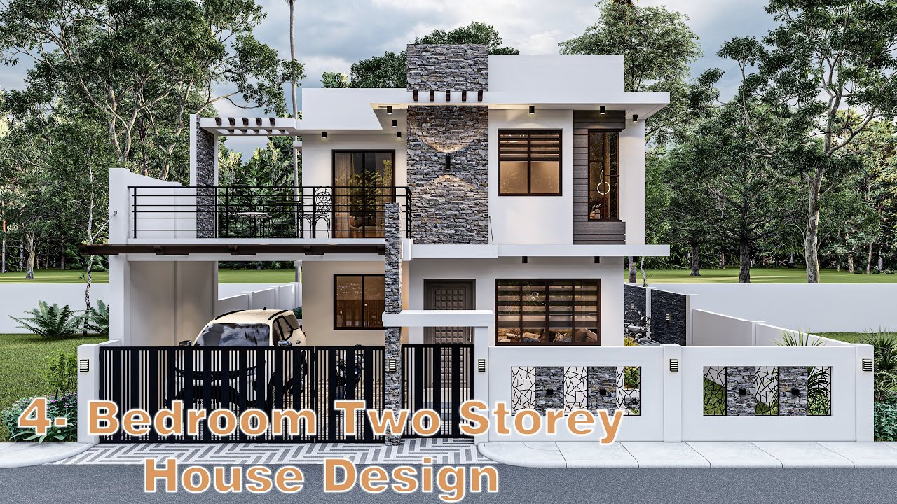 4 Bedroom Two Storey House Design with Floor Plan