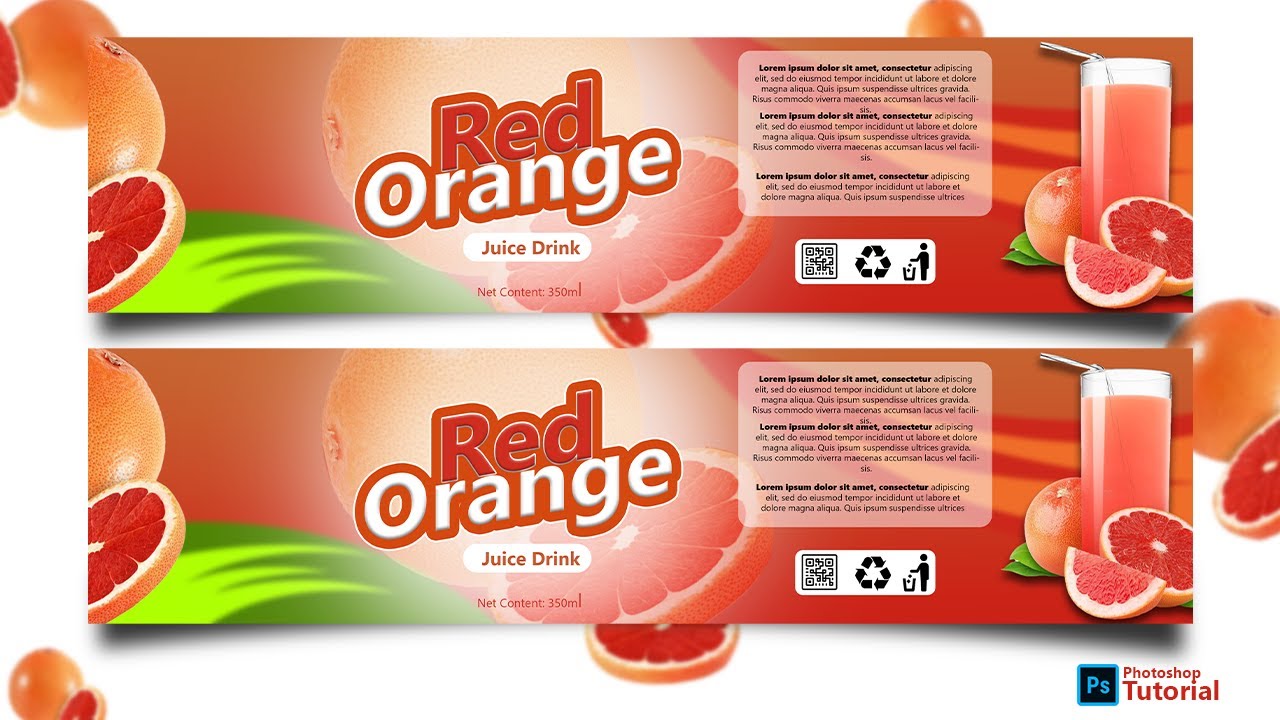 How to Design Orange Juice Label in photoshop