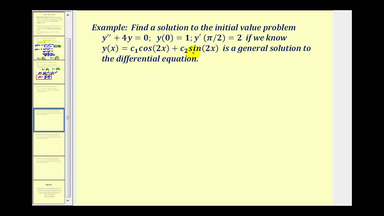Intro to Boundary Value Problems