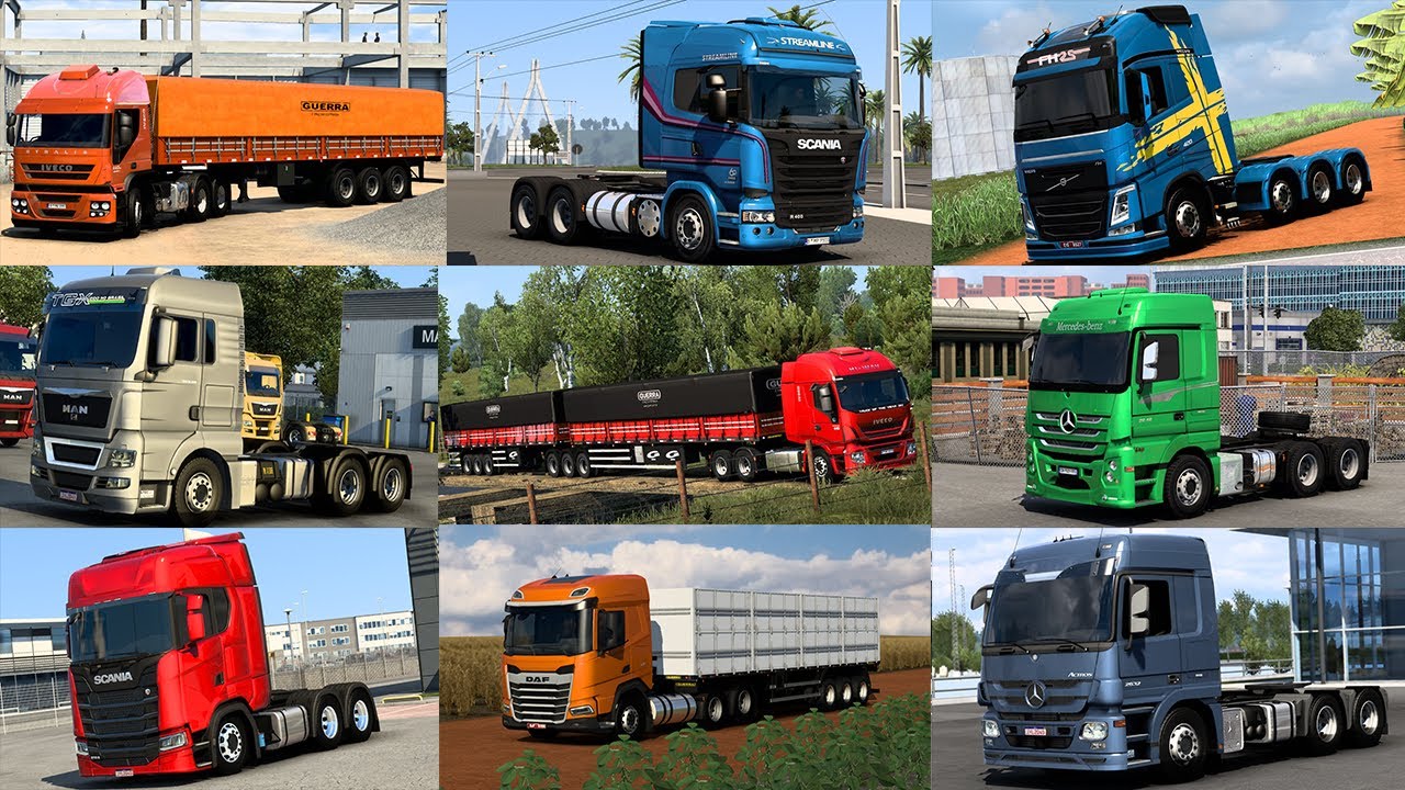 PACK COM MAIS DE 10 CAMINHÕES NO ESTILO BR-ETS 2 1.43