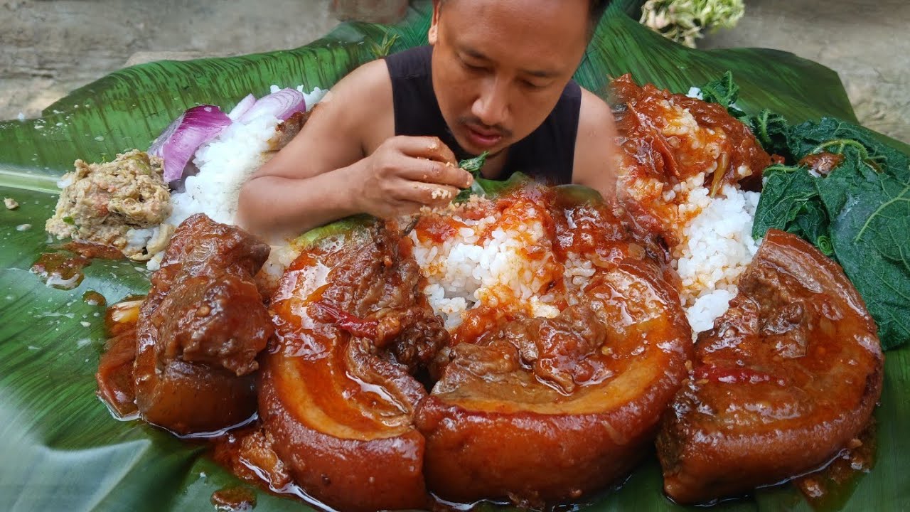 Delicious pork curry mukbang 