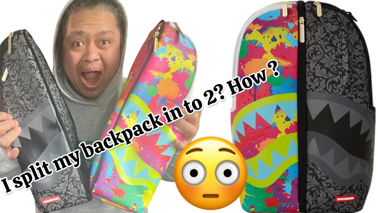 Unboxing Sprayground Backpack | OMG i split my bag in to 2 ..