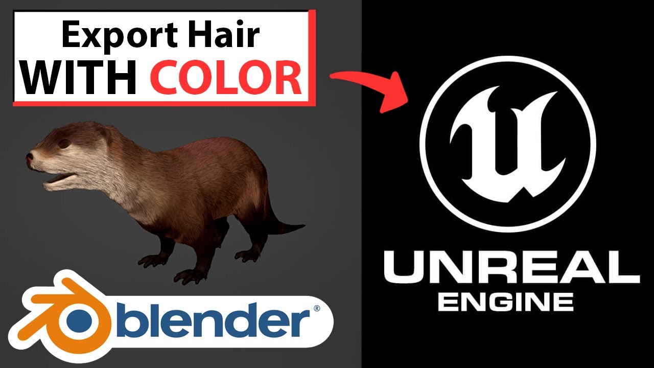 Export Hair with COLOR from Blender to Unreal