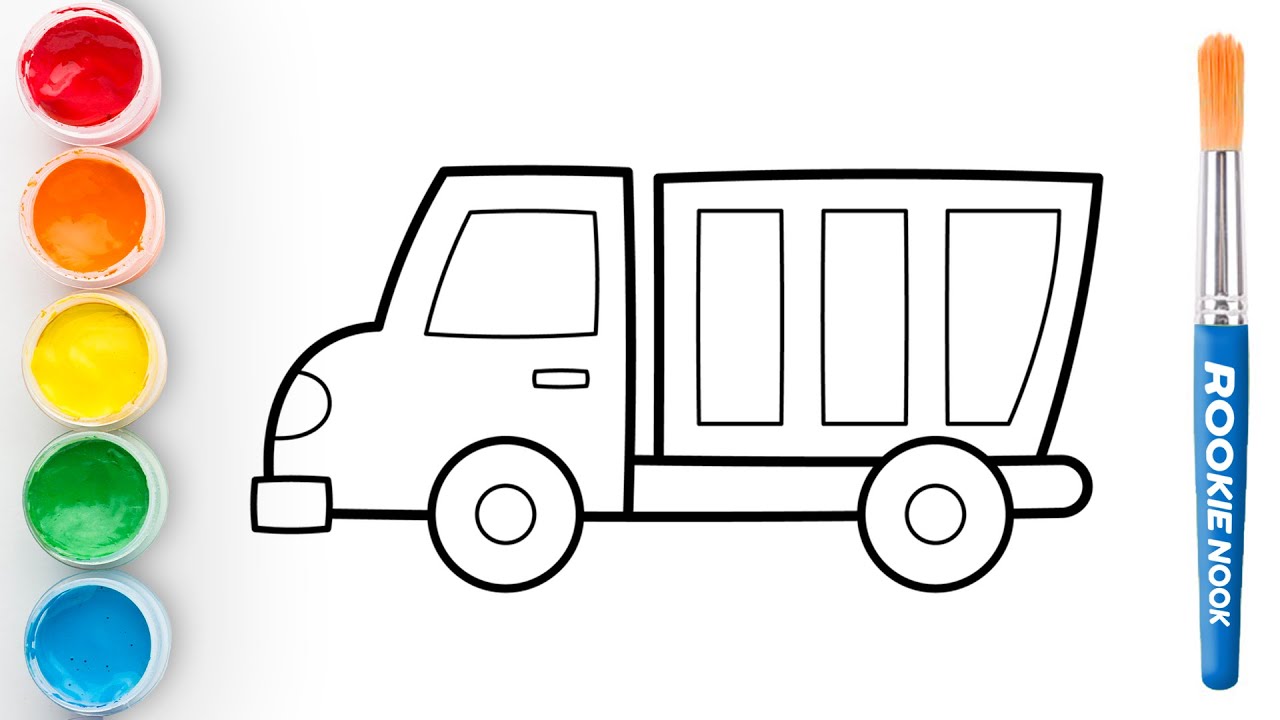 Let's Draw and Paint a Colorful Truck Together | Rookie Nook
