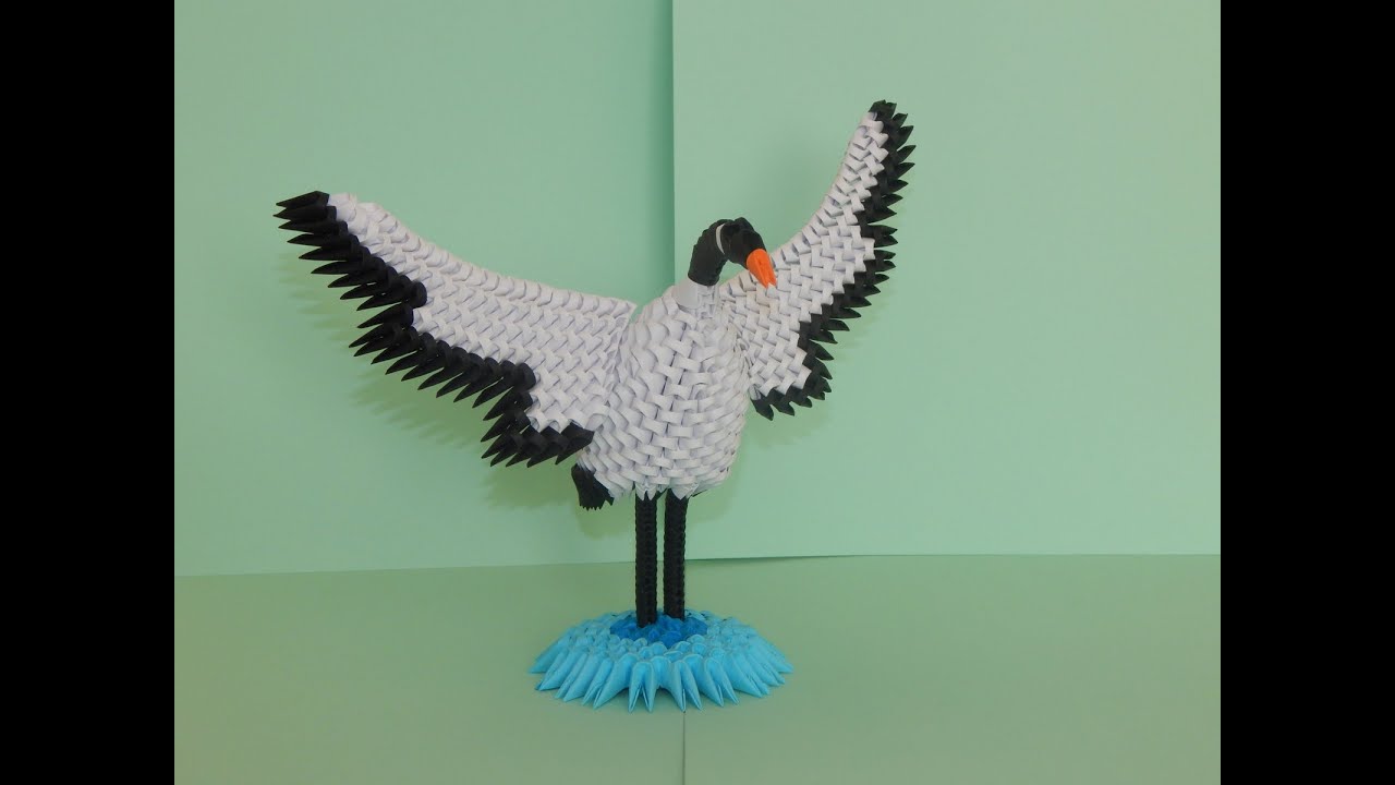 How to make 3d origami Crane part 2