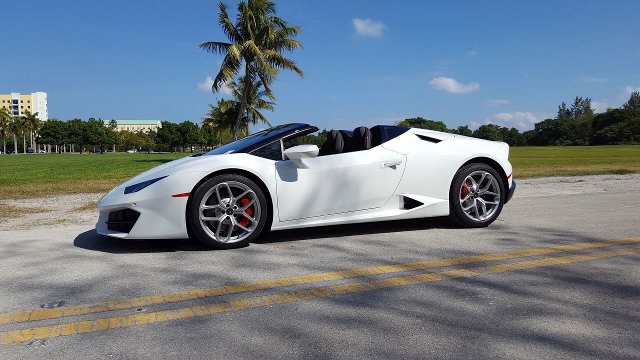 Lamborghini Huracan LP580-2 Spyder ANGRY BULL RIDE  Acceleration Interior at Lamborghini Miami