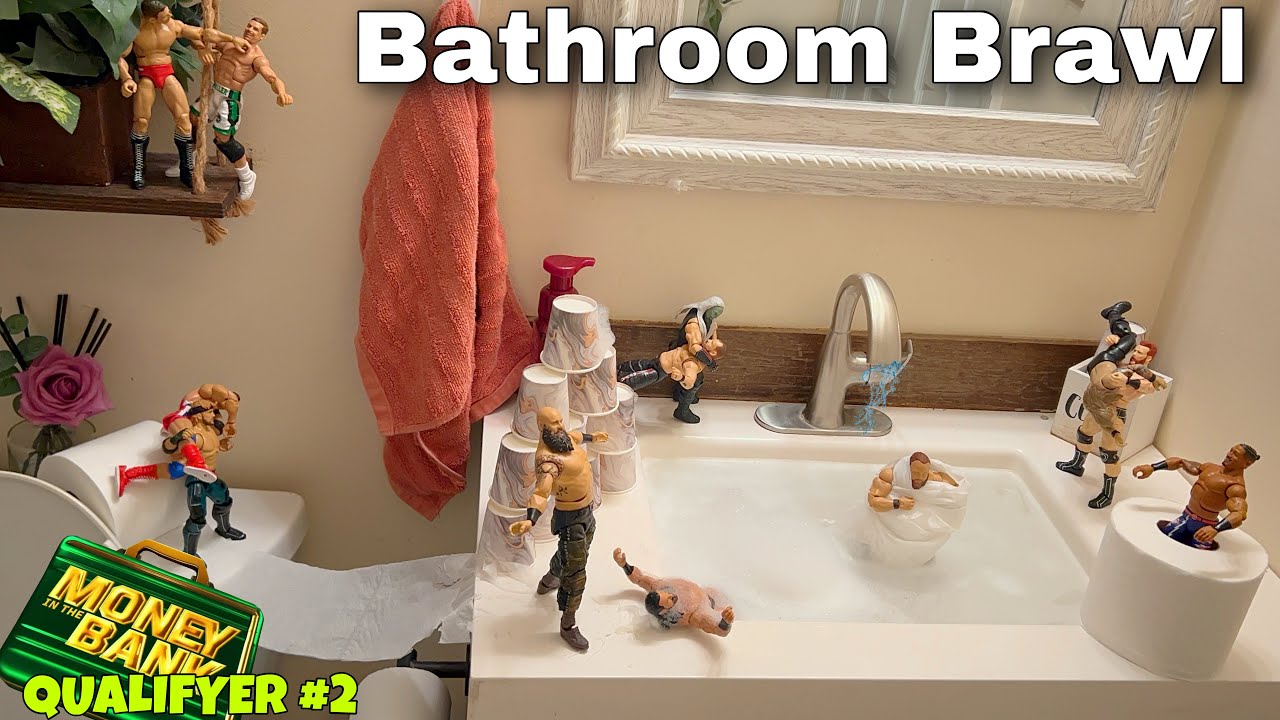 WWE 12 Man Bathroom Battle Royal Action Figure Match