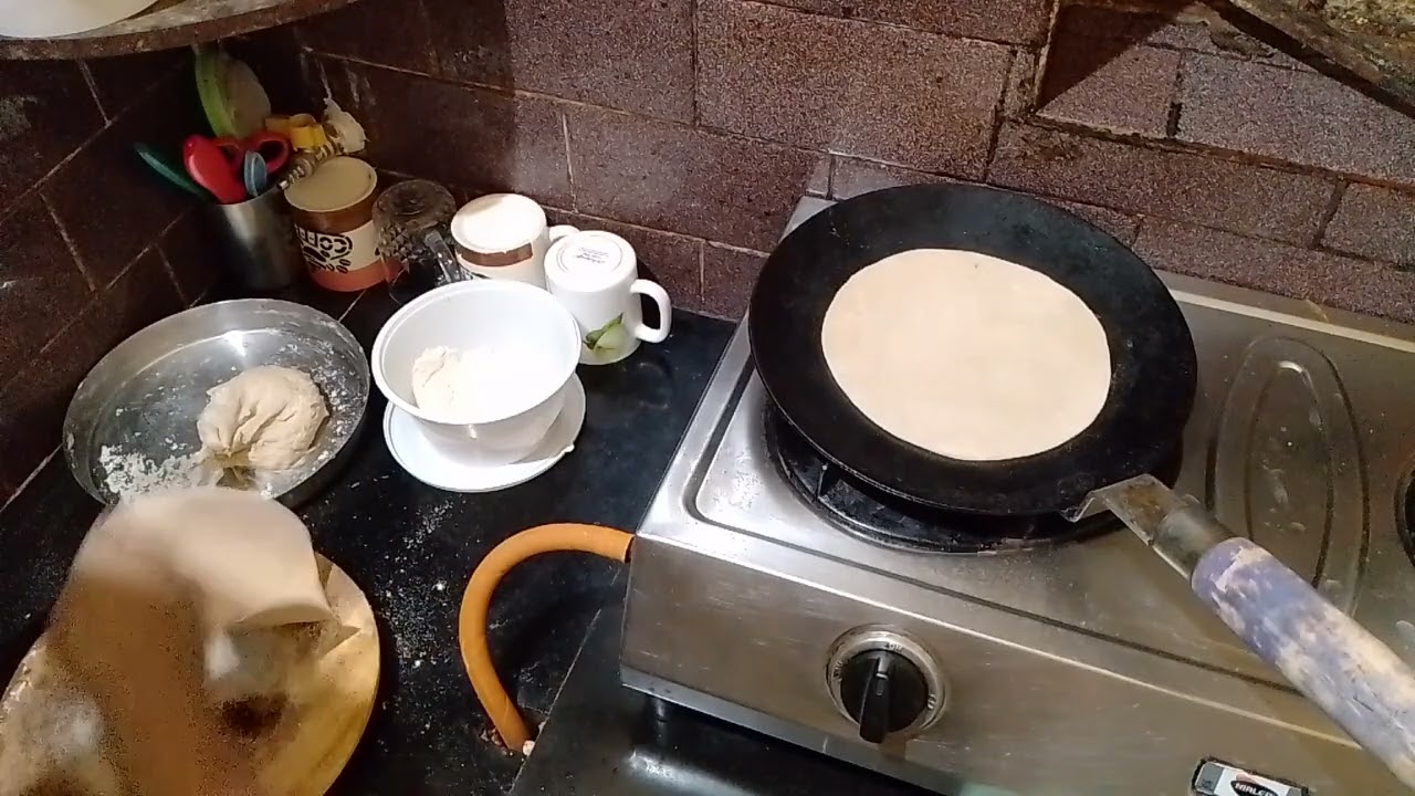 Dinner preparation (Roti+Dal+Aalootamatar chatni)