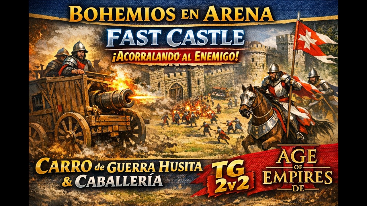 Age Of Empires 2 Multiplayer Gameplay Partida Ranked 2v2 Mapa Arena ganando con Bohemios