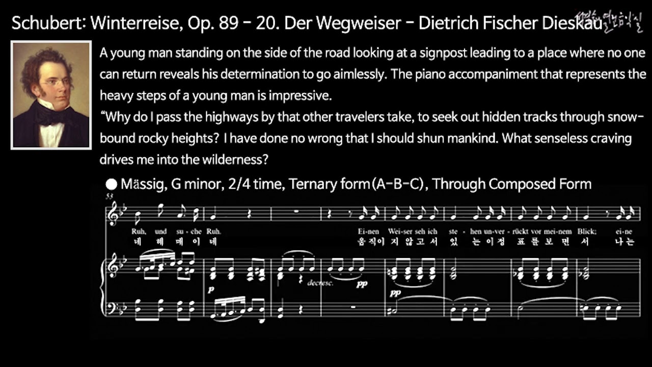 Schubert: Winterreise, Op. 89 - 20. Der Wegweiser - Dietrich Fischer Dieskau / sheet music