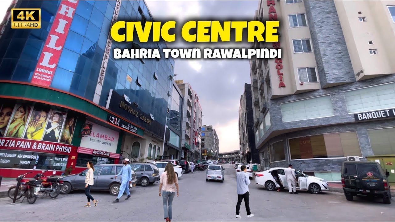 Walking Tour Civic Centre Bahria Town Rawalpindi Islamabad | 4K UHD Pakistan