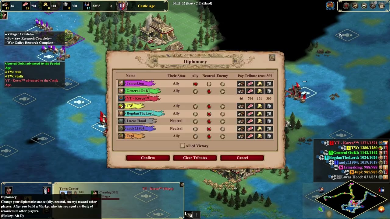 Aoe2DE - Western Europe Diplomacy Getting Rekt (Game Crashed)